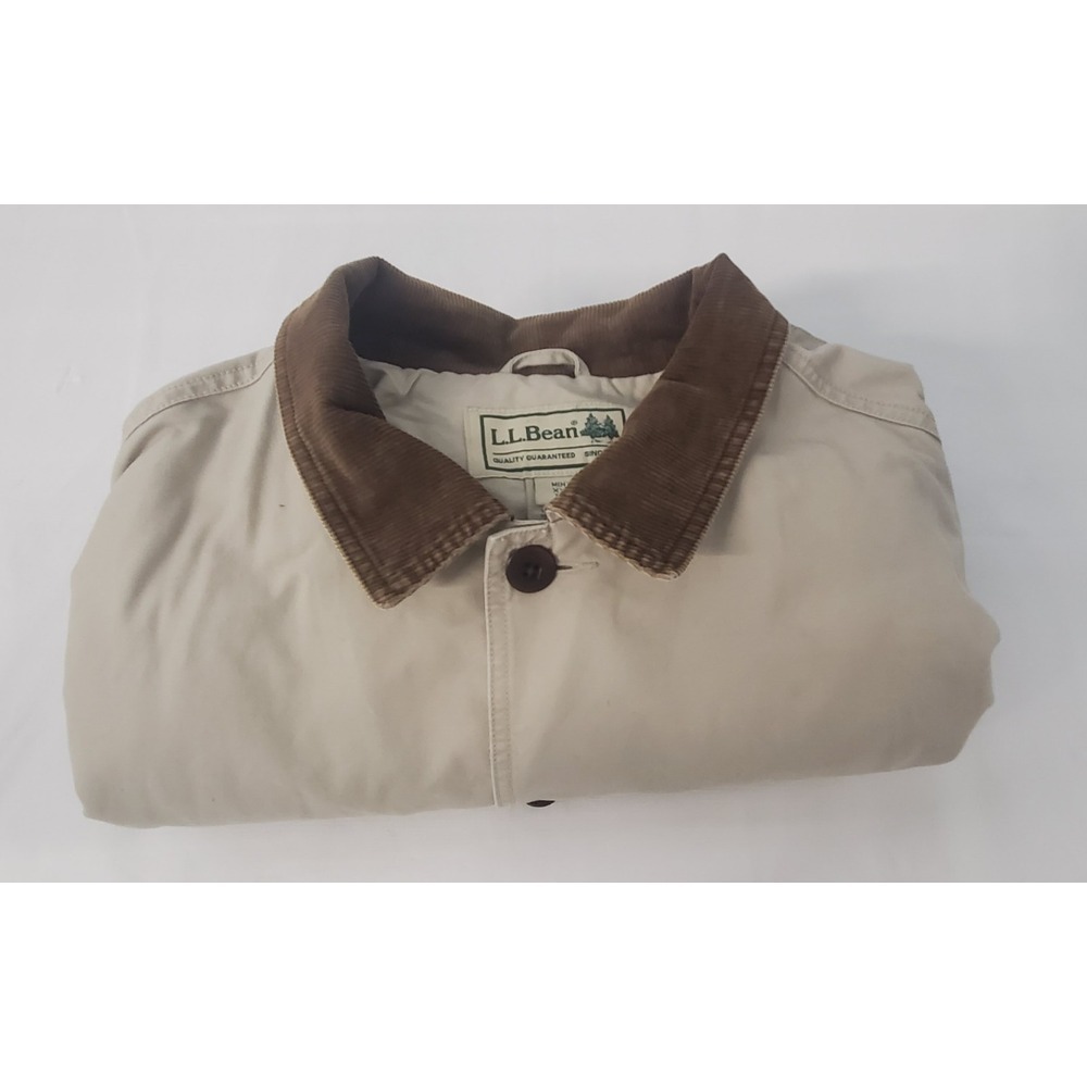 LL Bean Men's XXLT Barn Chore Field Jacket Coat Corduroy Collar Lined GE‎ Logo
